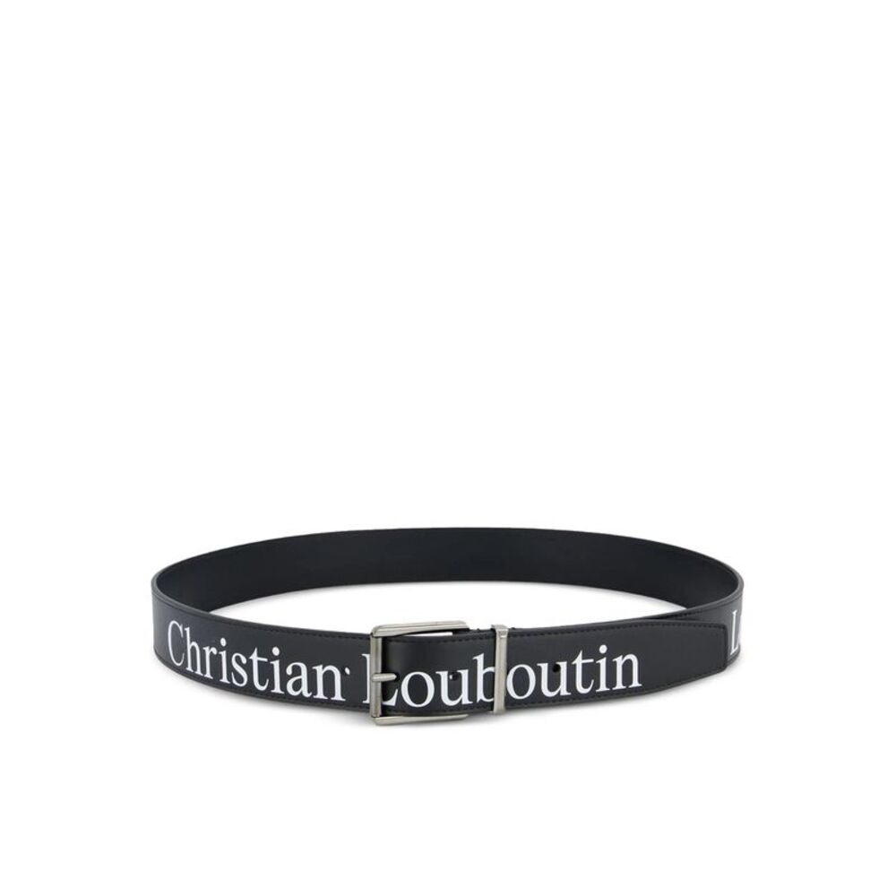 Christian Louboutin Men Leather Belt With Logo Print